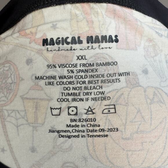 NEW Magical Mamas Halloween tee shirt - bamboo - v neck - pumpkin - size XXL - Picture 11 of 11